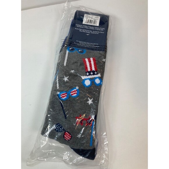Men's 3-Pack Americana/Patterned Novelty Crew Socks - Hamburger NWT  Retails $18 - Picture 3 of 4